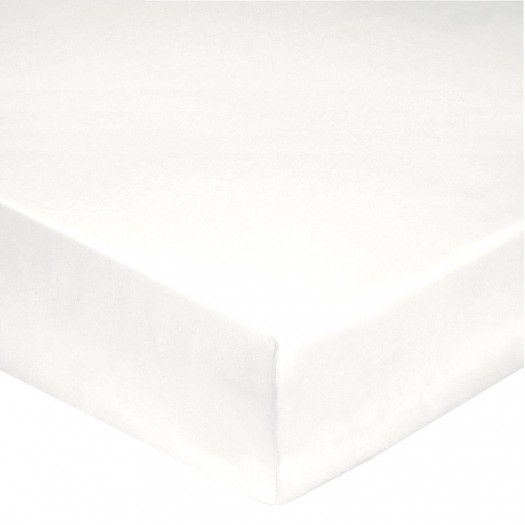 Drap housse HANS Drap housse 140x190 blanc satin de coton Pas Cher 