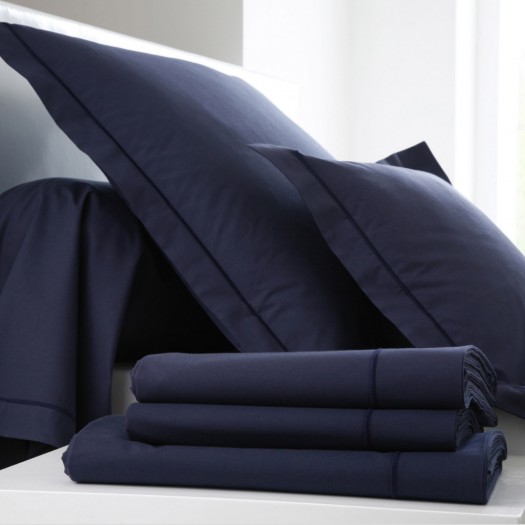 Taie uni Bleu Navy Percale