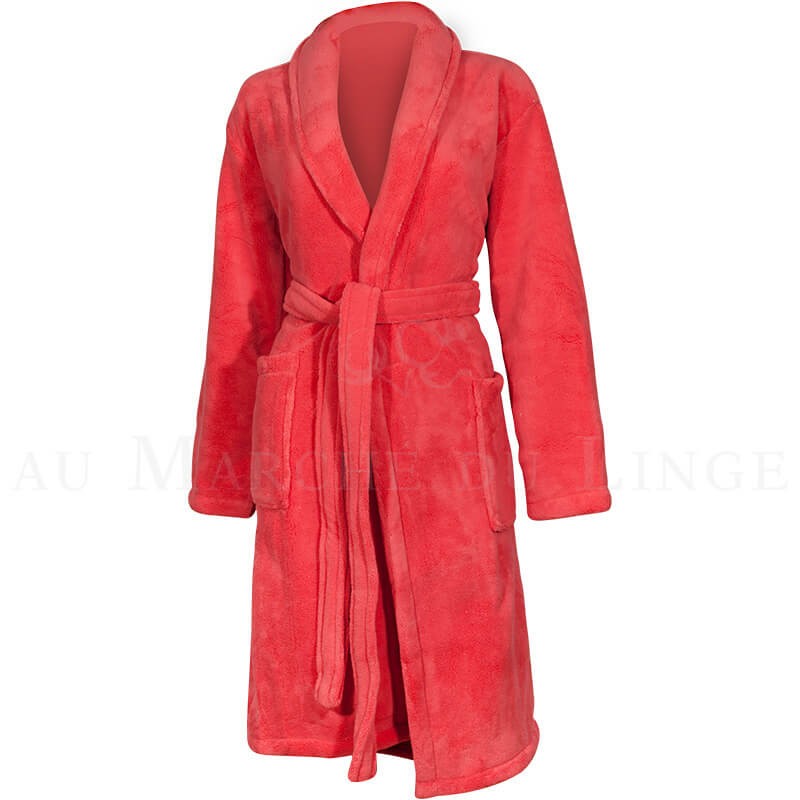 Peignoir Rachel Corail Coton Lin