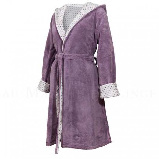 Peignoir MENTON Prune,  Coton & Lin