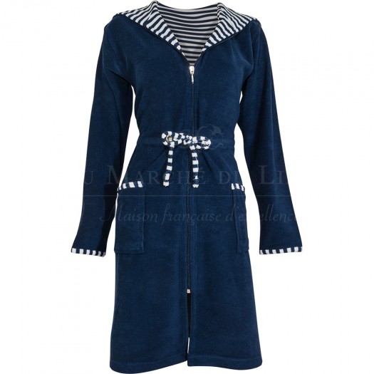 Peignoir BEACH Bleu Navy,  Coton & Lin