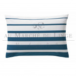 PARURE PERCALE GRAND LARGE BLEU PAON, LES TOILES DES VOSGES