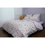 Parure en percale, JARDIN FLEURI Lila