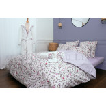 Parure en percale, JARDIN FLEURI Lila