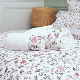 Serviette éponge 500g Coton, JARDIN FLEURIS Lila