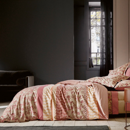 PARURE PERCALE DECORUM Bois de Rose, LES TOILES DES VOSGES PARURE PERCALE DECORUM Bois de Rose, LES TOILES DES VOSGES