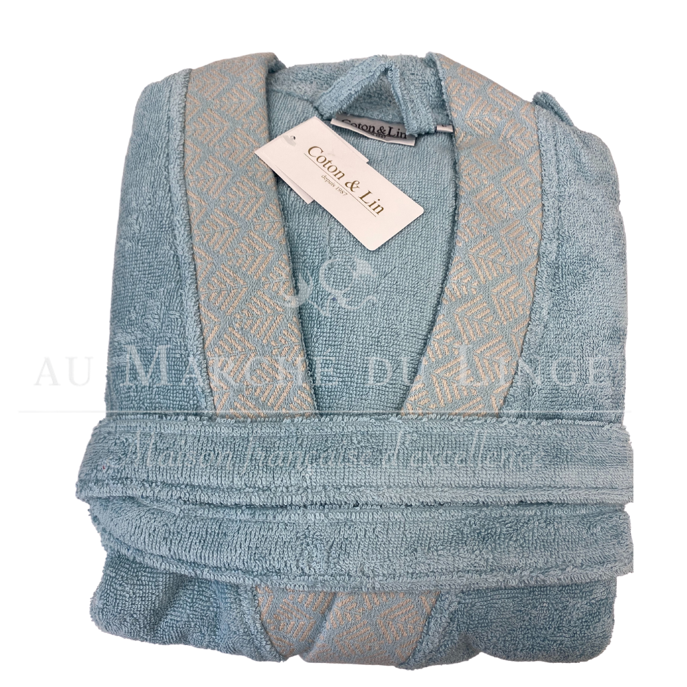Peignoir ponge coton Kimono ECLAT Aqua