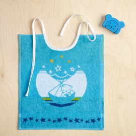 Bavoir enfant Animaux bleu turquoise, ADVENTURER De Witte Lietaer