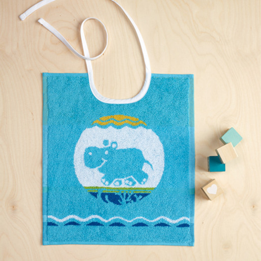 Bavoir enfant Hippopotame bleu turquoise, HIPPO De Witte Lietaer Bavoir enfant Hippopotame bleu turquoise, HIPPO De Witte Lietaer
