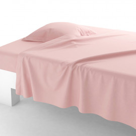 Drap plat Percale O de rose, ANNE DE SOLENE