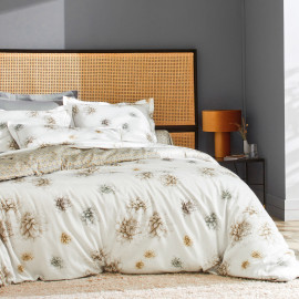 PARURE SATIN DAHLIAS Creme, LES TOILES DES VOSGES