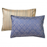 PARURE SATIN DE COTON JACQUARD DOUGLAS Indigo, LES TOILES DES VOSGES