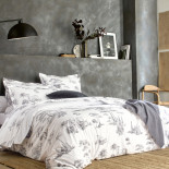 PARURE PERCALE PROMENADE Graphite, LES TOILES DES VOSGES