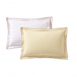 PARURE PERCALE FANTAISIE Miel, BLANC DES VOSGES