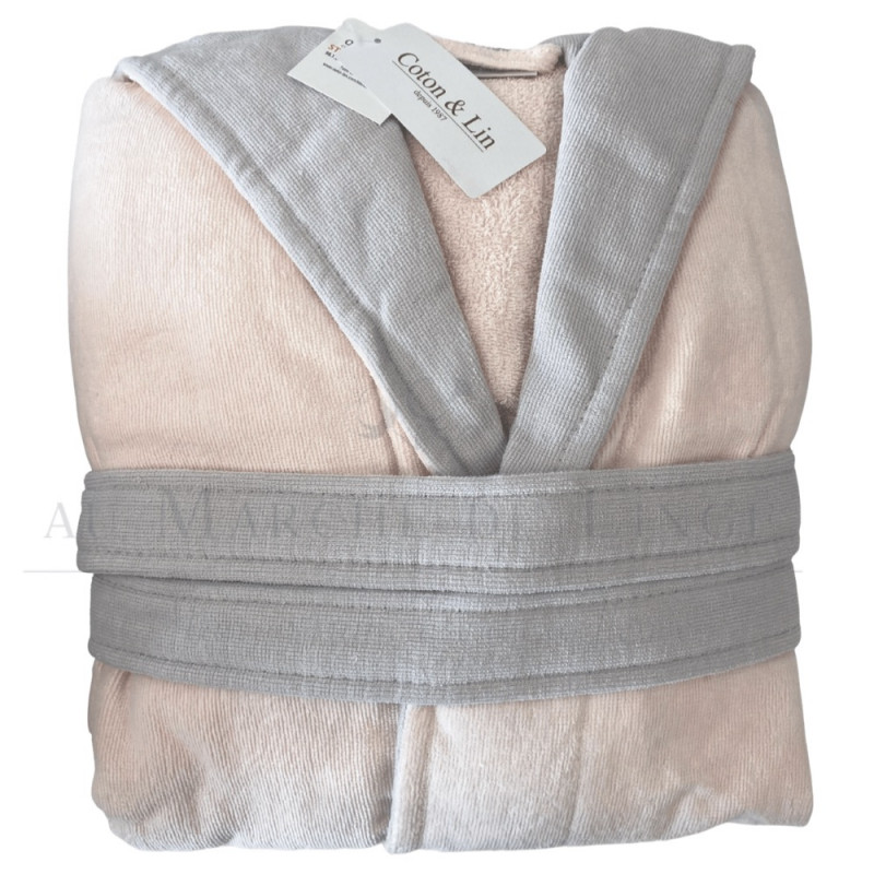 Peignoir eponge sales velours femme
