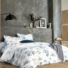 PARURE PERCALE PROMENADE Cobalt, LES TOILES DES VOSGES