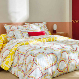 PARURE PERCALE RETRO Curry, BLANC DES VOSGES