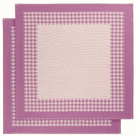 Torchon coton Pied de Poule Fuchsia De Witte Lietaer