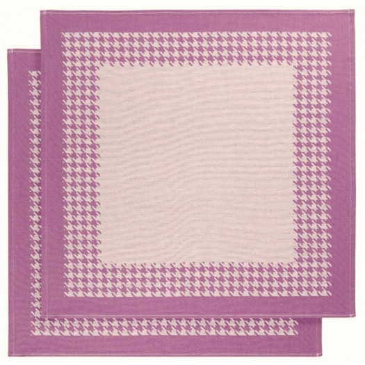 Torchon coton Pied de Poule Fuchsia De Witte Lieater