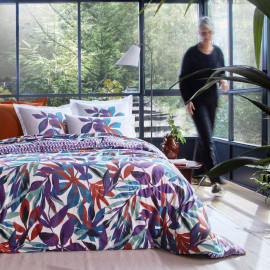 PARURE PERCALE EQUINOXE Violine, BLANC DES VOSGES