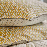 PARURE PERCALE DANDY Ocre, BLANC DES VOSGES