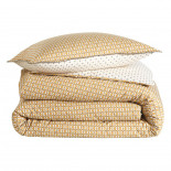PARURE PERCALE DANDY Ocre, BLANC DES VOSGES