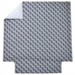 PARURE PERCALE TEMPO Marine, BLANC DES VOSGES