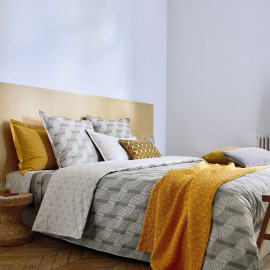 PARURE PERCALE TEMPO Galet, BLANC DES VOSGES