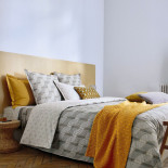 PARURE PERCALE TEMPO Galet, BLANC DES VOSGES